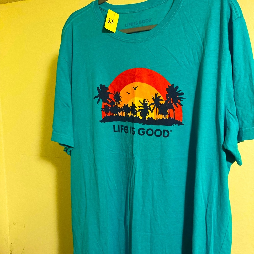 New Life Is Good, 2XL turquoise t-shirt